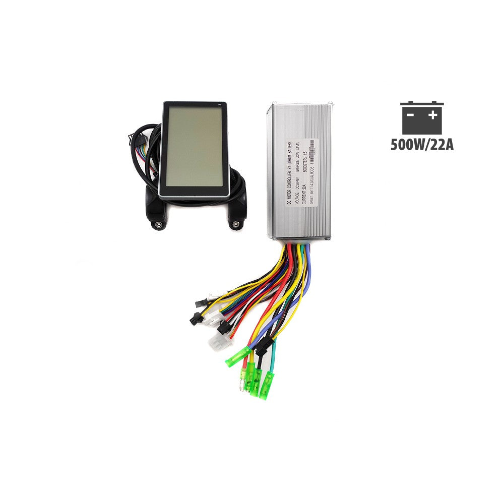 Pack composé d'un afficheur écran LCD et d'un contrôleur 500W 22A avec son faisceau de câbles