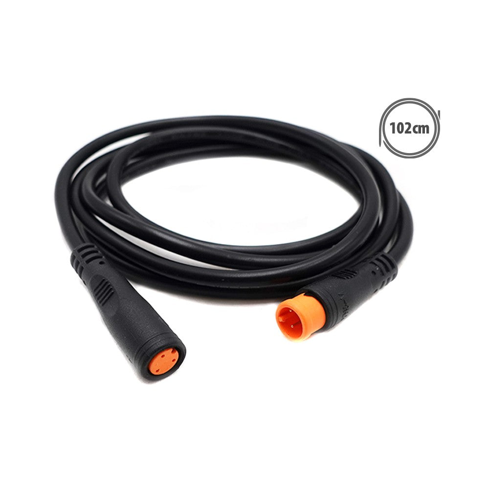 Câble étanche noir de 102 cm à 3 pins avec connecteurs orange.