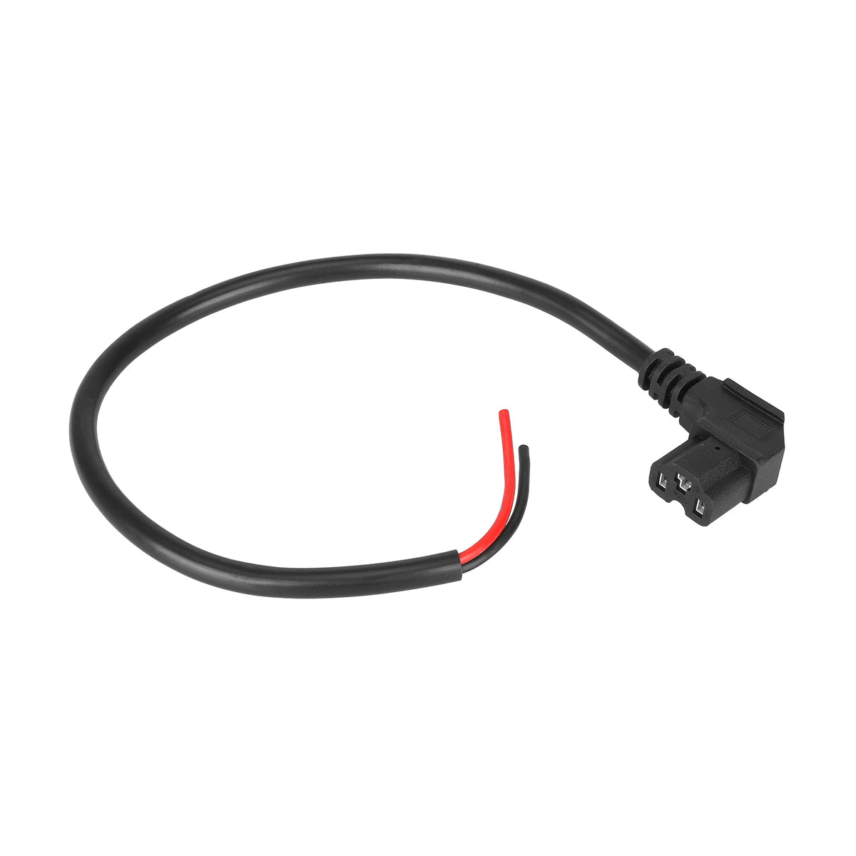 Câble de charge coudé noir de 50 cm avec connecteur femelle et fils dénudés