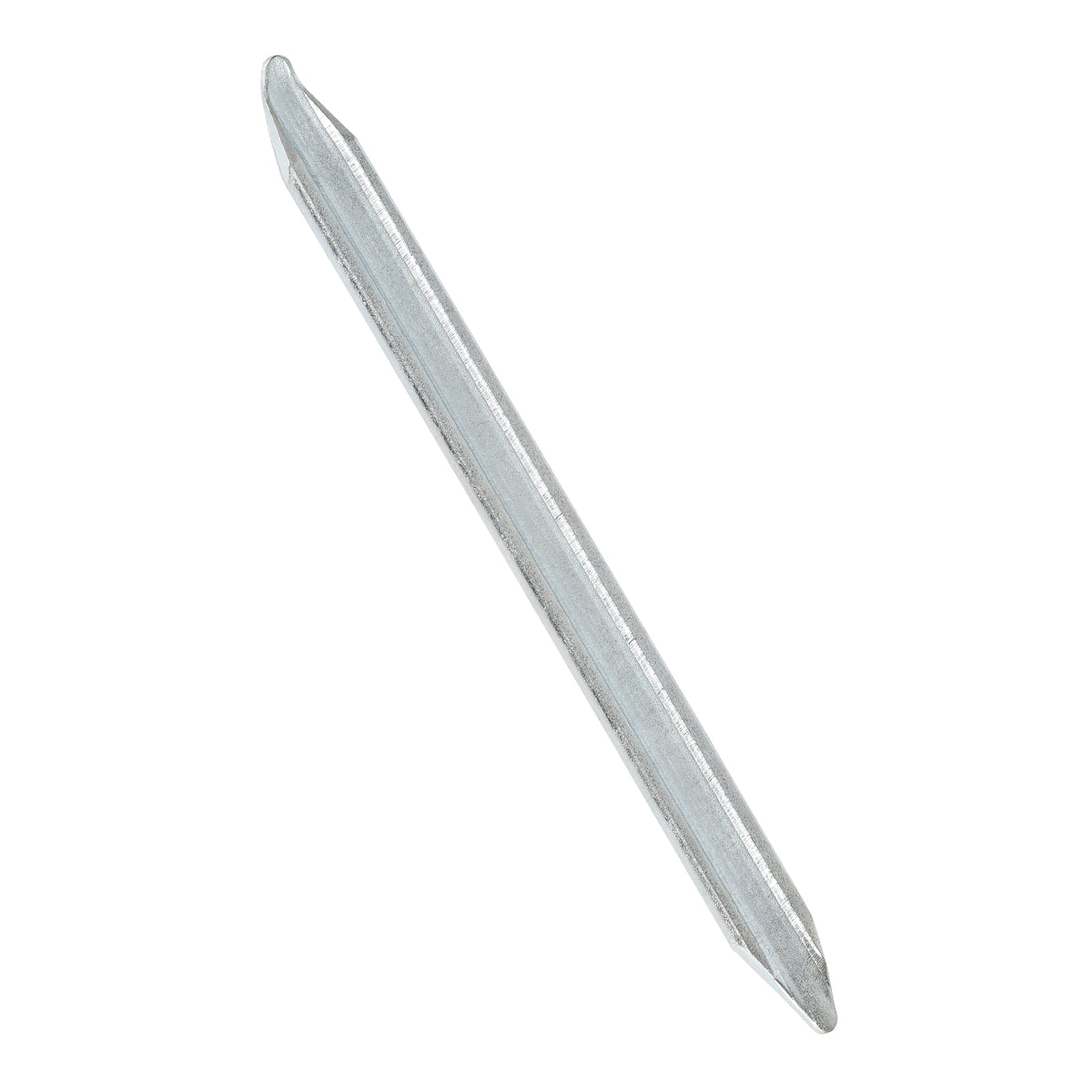 Démonte-pneu métallique couleur argent de 25 cm sur fond blanc
