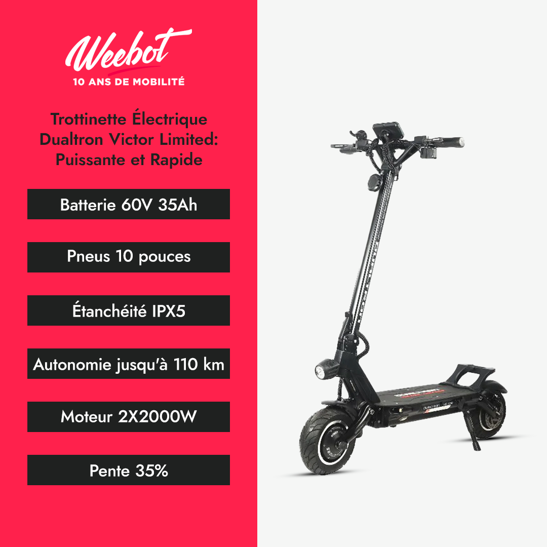 Trottinette Électrique Dualtron Victor Limited : Puissante et Rapide