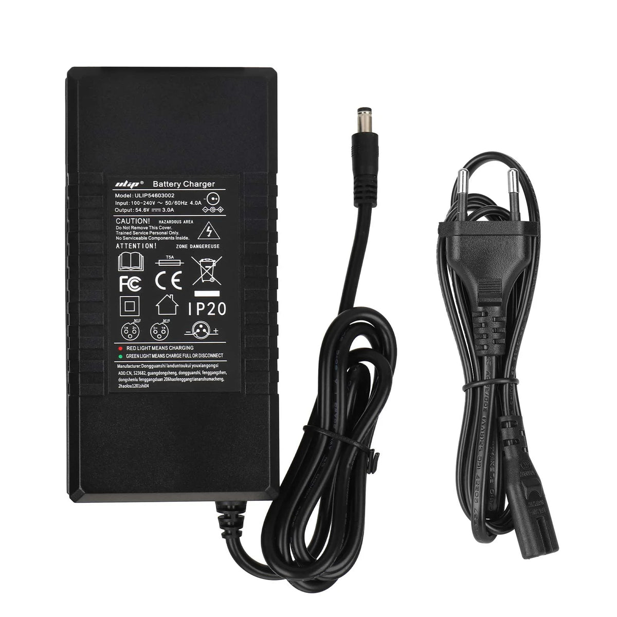 Chargeur 58,8V 3A Prise DC 2,1 mm avec 3 Câbles Adaptateurs, vue 4