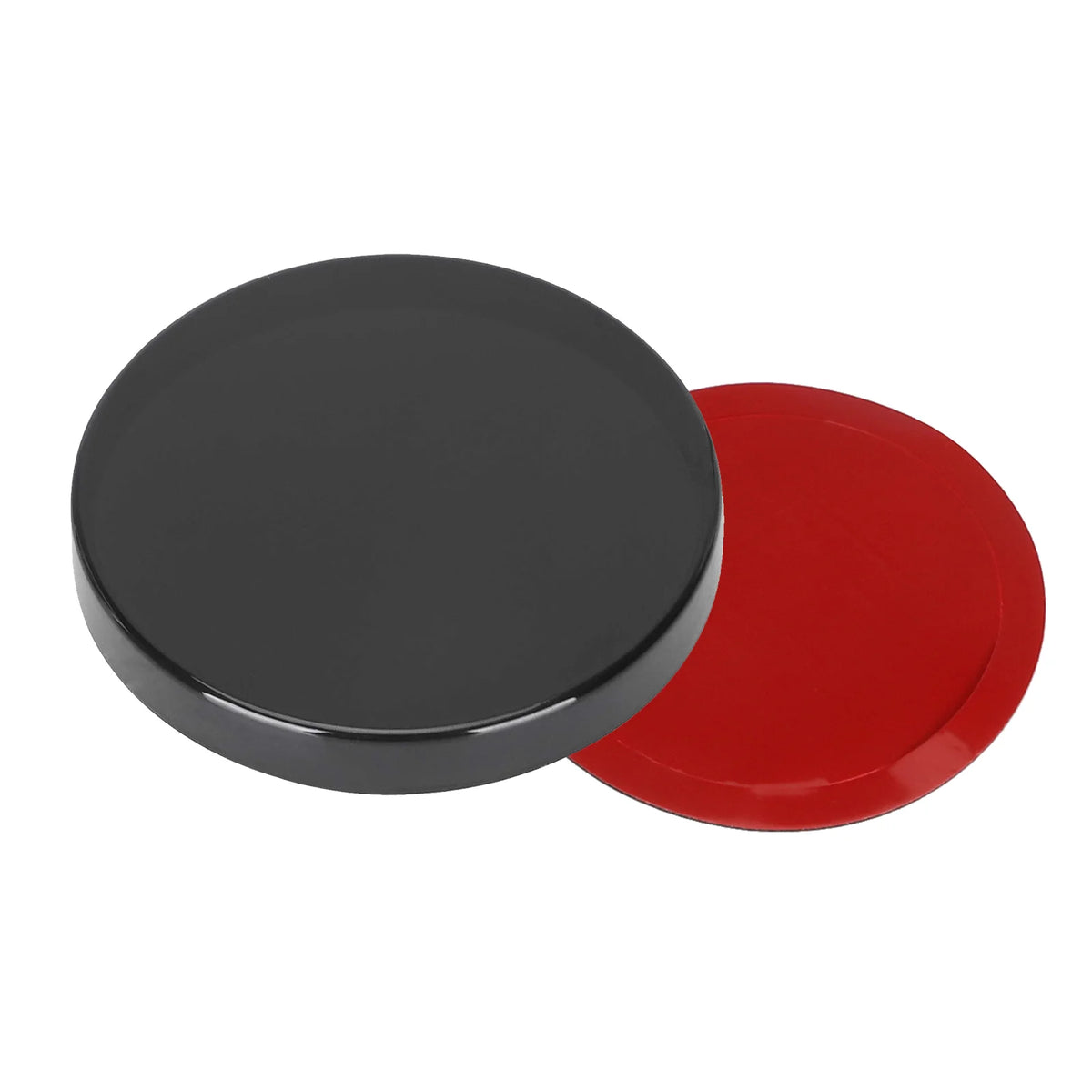 Cache d'afficheur rond en plastique noir avec son adhésif double face rouge