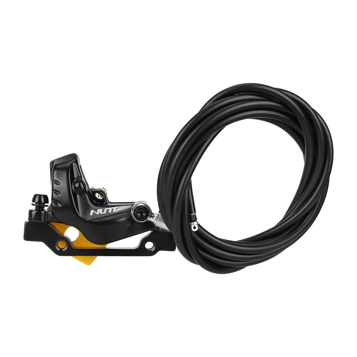 Étrier de frein hydraulique arrière droit NUTT 4 pistons noir avec sa durite