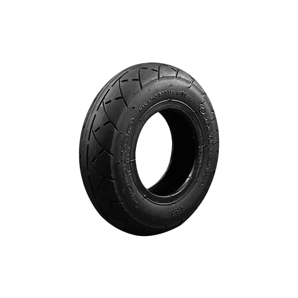 Pneu noir renforcé 200x50-94 pour trottinette électrique vu de trois-quarts