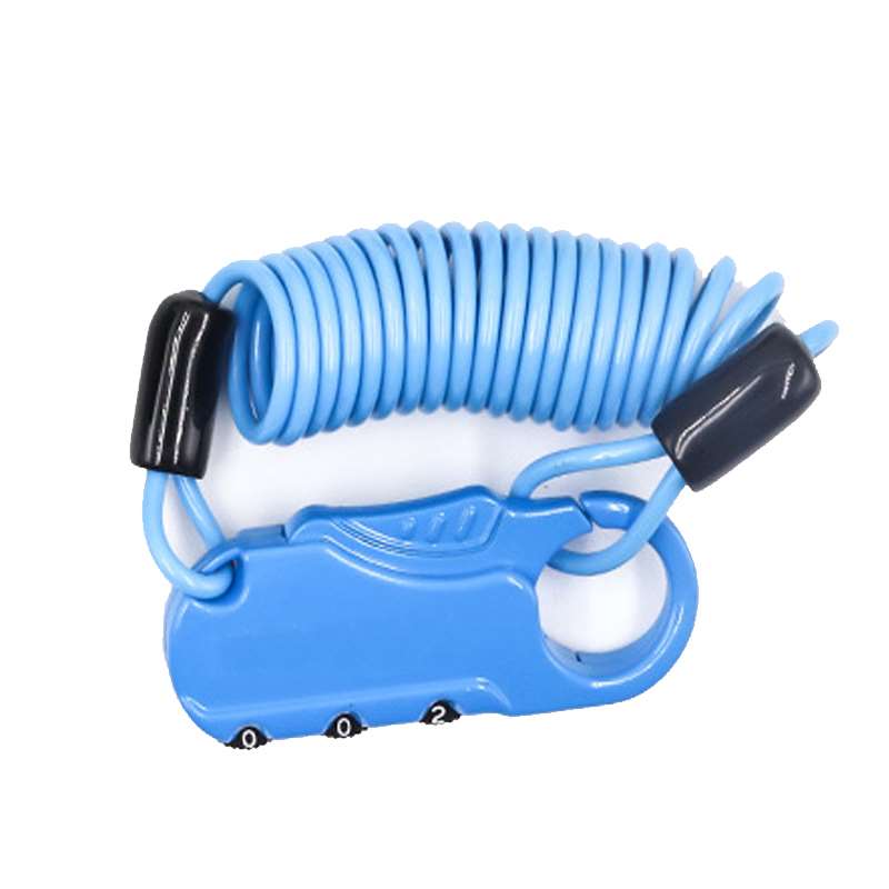 Antivol Câble à Code 3 Chiffres pour Casque Bleu
