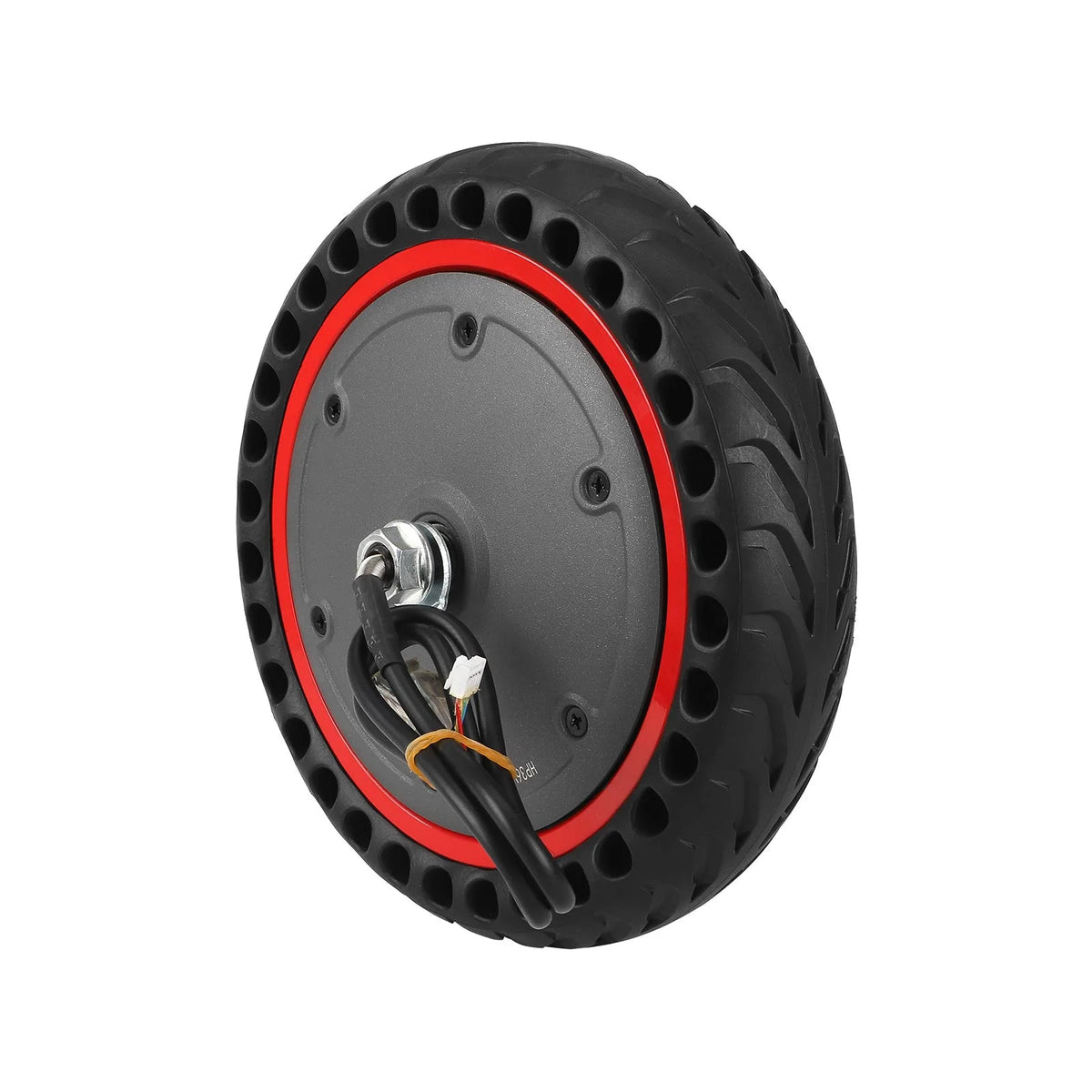Moteur de trottinette électrique 36V 350W avec pneu plein alvéolé 8,5 pouces et liseré rouge