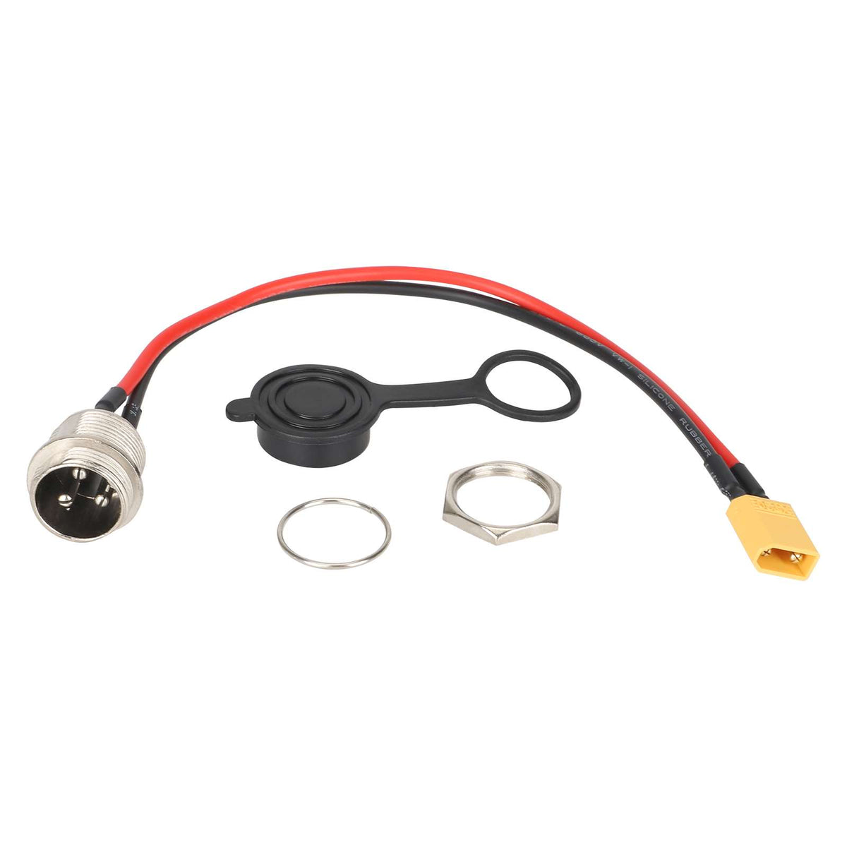 Câble de port de charge GX16 3 broches vers connecteur XT30 avec capuchon de protection et écrou
