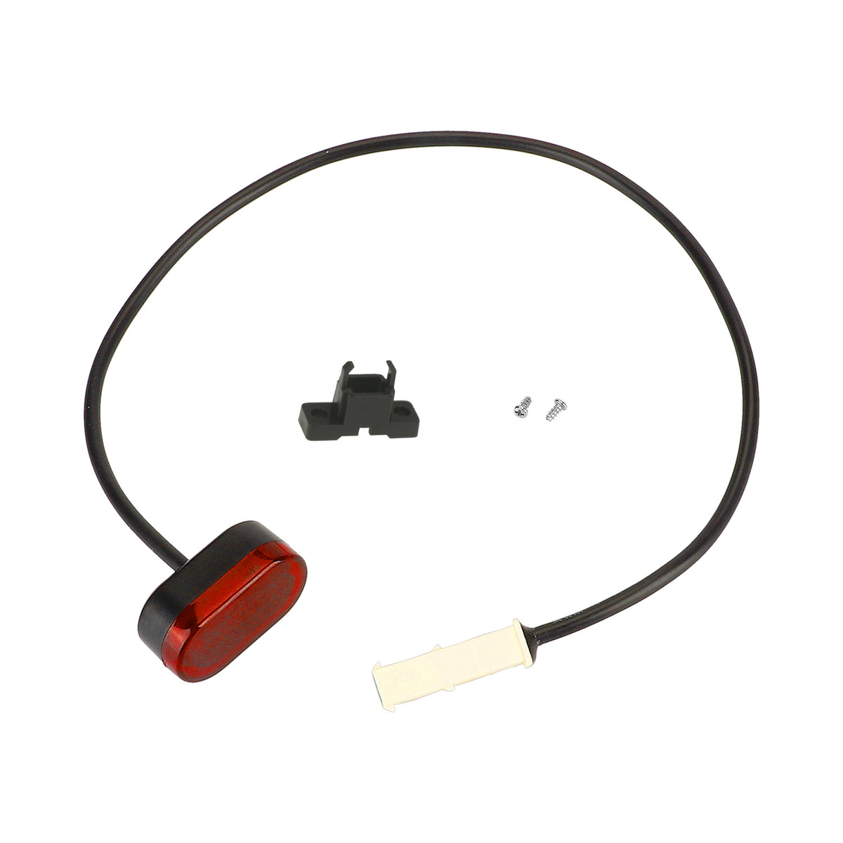 Feu arrière LED rouge avec câble de connexion, support noir et vis de fixation