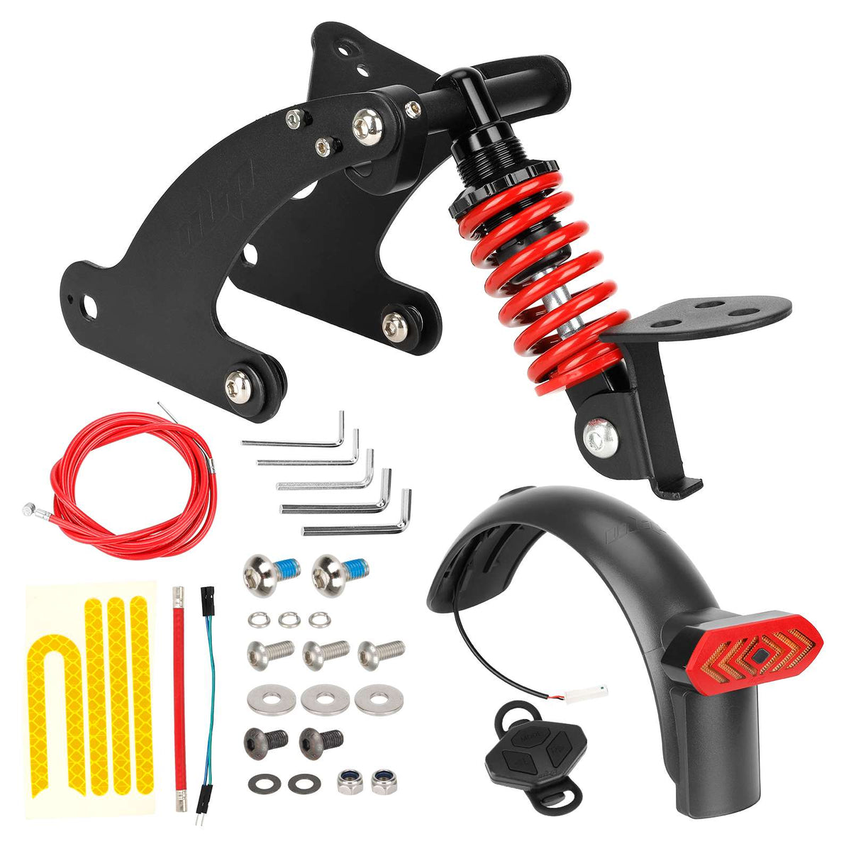 Kit de suspension arrière avec amortisseur à ressort, garde-boue, clignotants et accessoires de montage