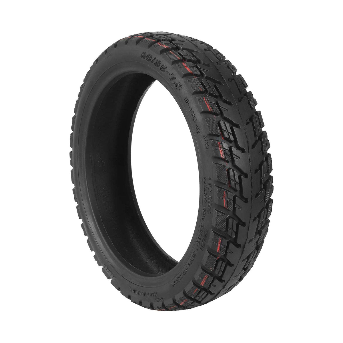 Pneu tubeless tout-terrain 10 pouces noir vu de trois-quarts