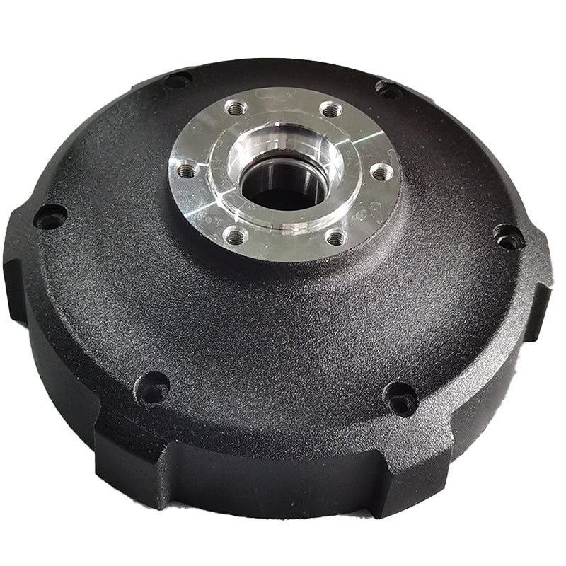 Capot moteur inférieur noir pour trottinette électrique Dualtron vu en perspective