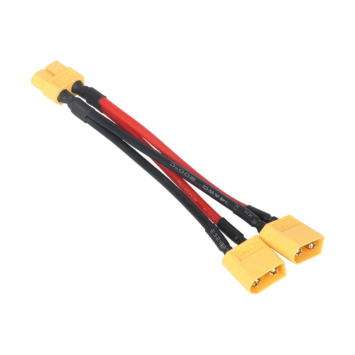 Câble Adaptateur XT60 1 Femelle vers 2 Mâles Parallèle, vue 3