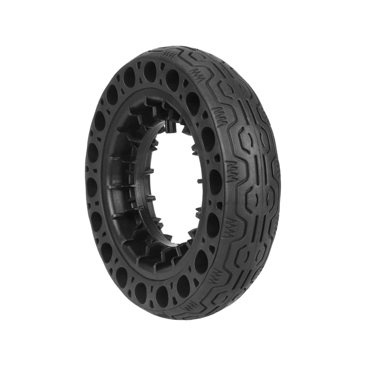 Pneu plein alvéolé noir 8 pouces 200x50 pour trottinette électrique vu de trois quarts