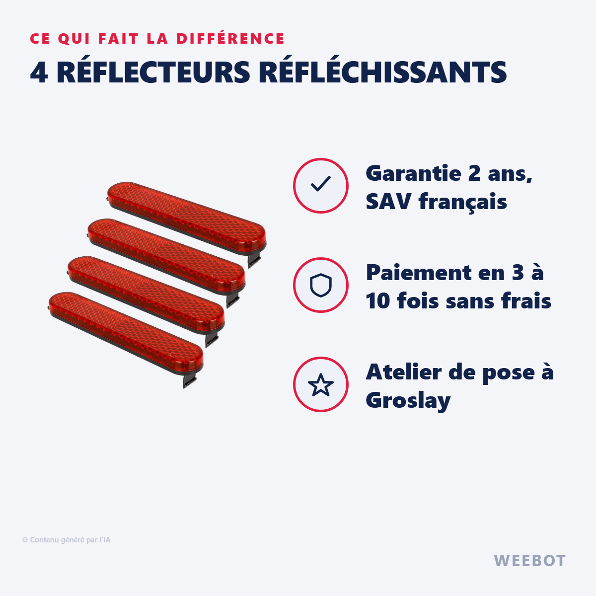 4 Réflecteurs Réfléchissants : les points forts