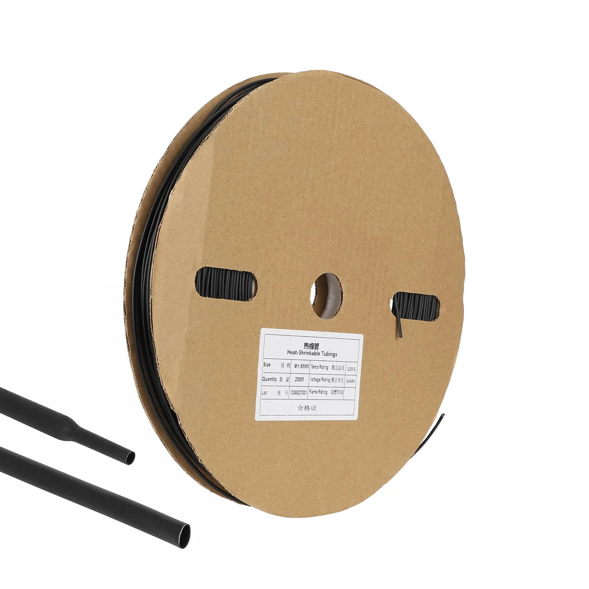 Rouleau de gaine thermorétractable noire 1,5 mm de 200 mètres