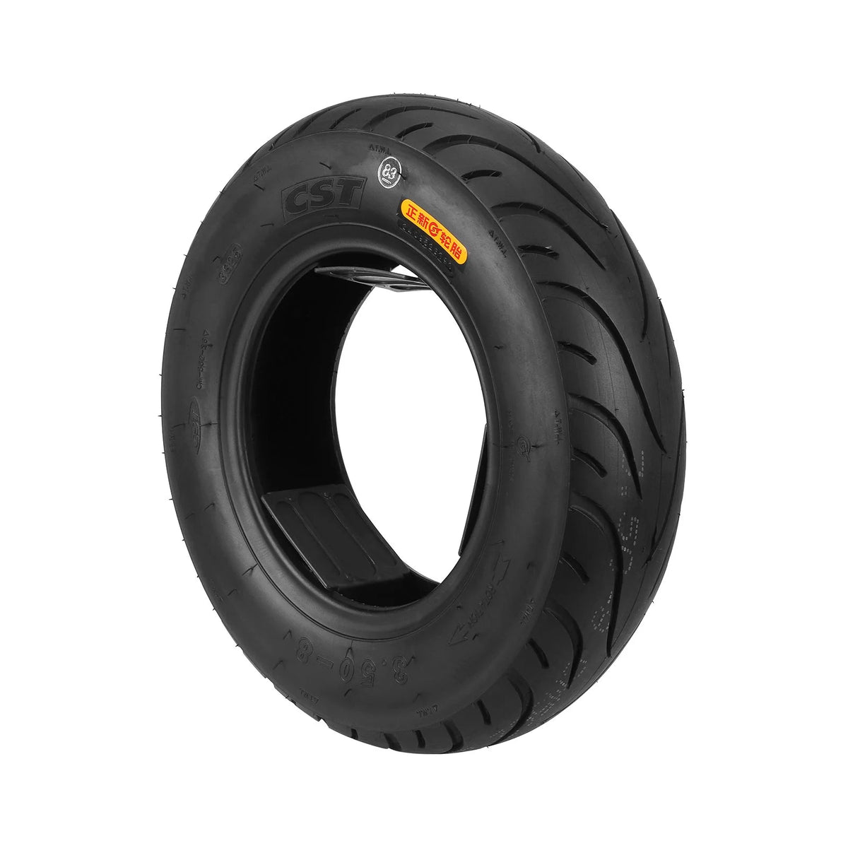 Pneu tubeless CST 10 pouces noir vu de trois quarts
