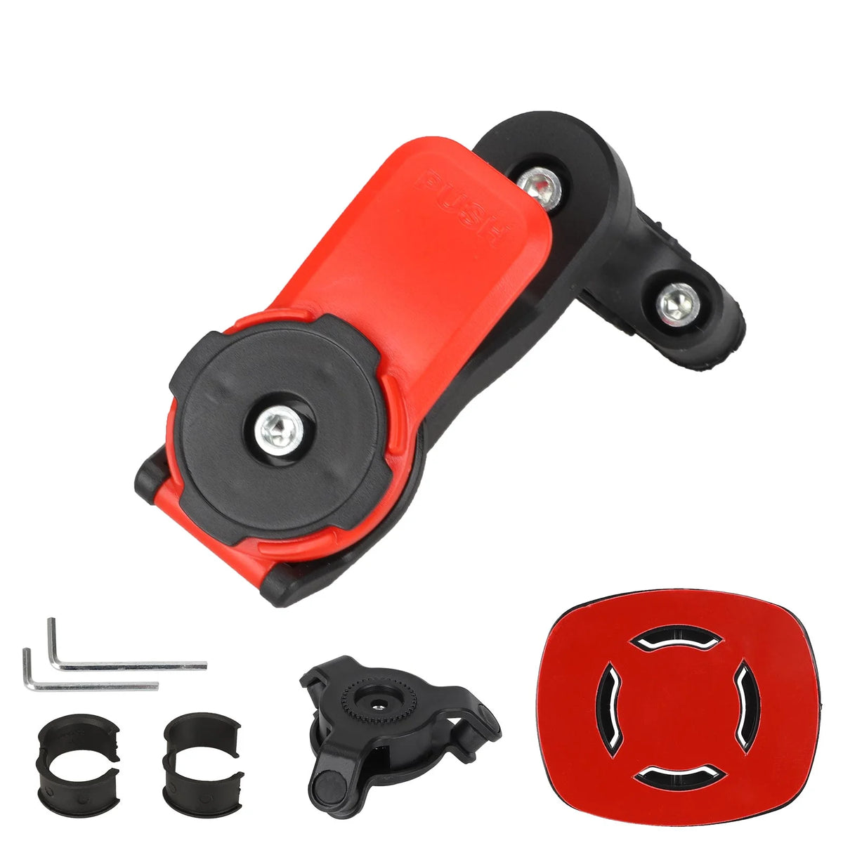 Support Téléphone Orientable 360° avec Anti-Vibration Noir et Rouge