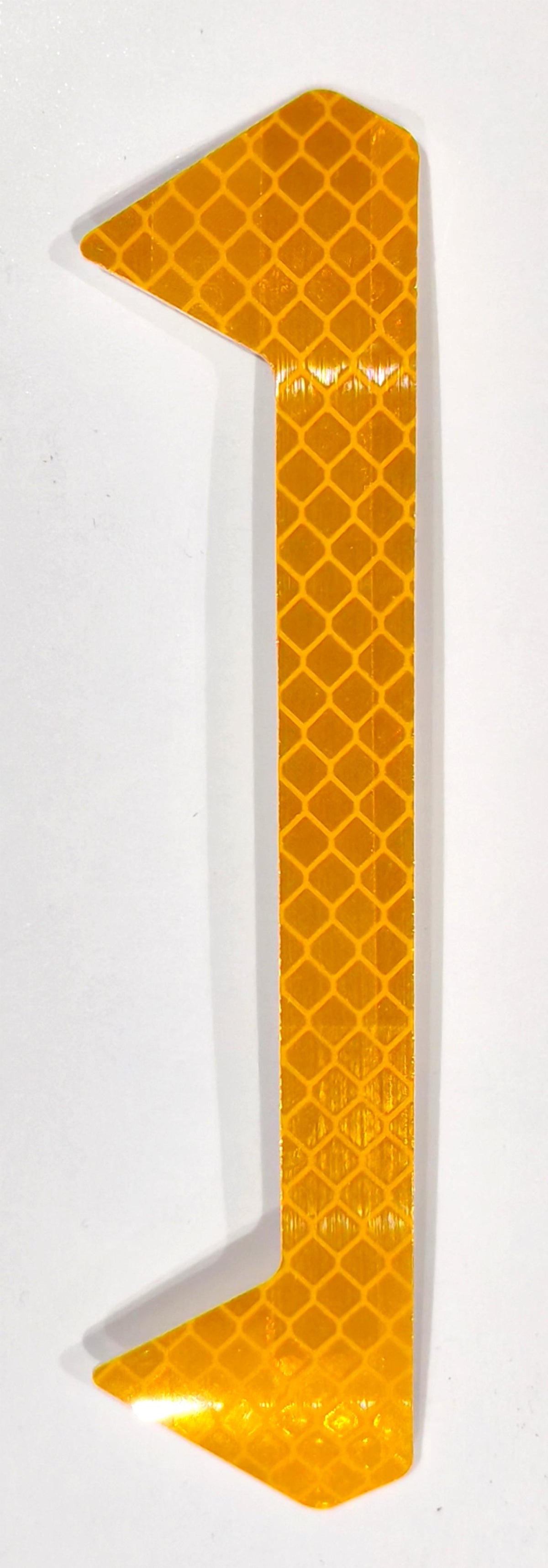 Autocollant réflecteur jaune de direction pour Dualtron Togo sur fond blanc