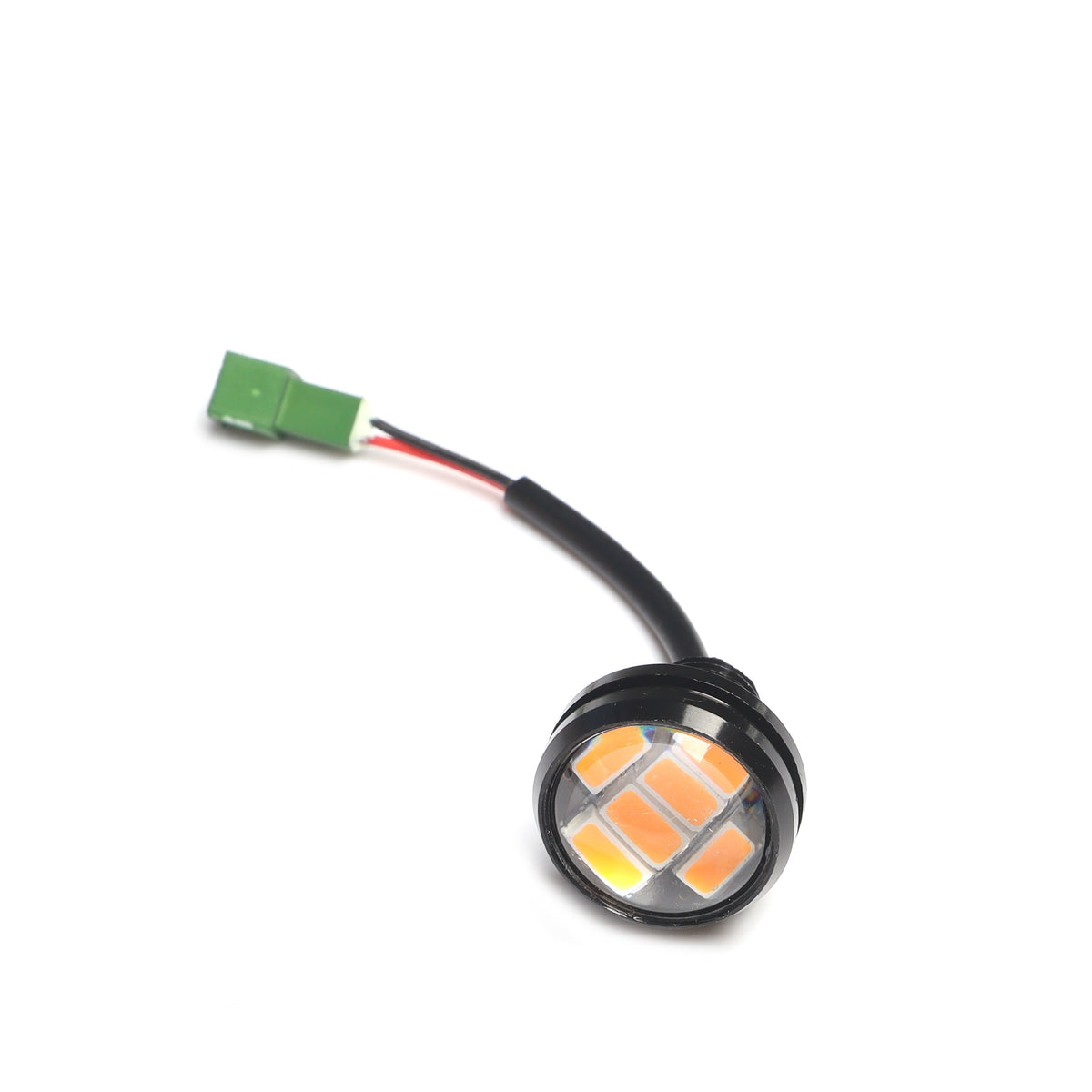 Clignotant arrière droit rond à LED orange avec câble et connecteur vert