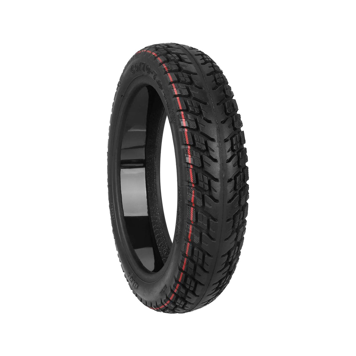 Pneu tubeless tout-terrain noir 10 pouces vu de trois quarts