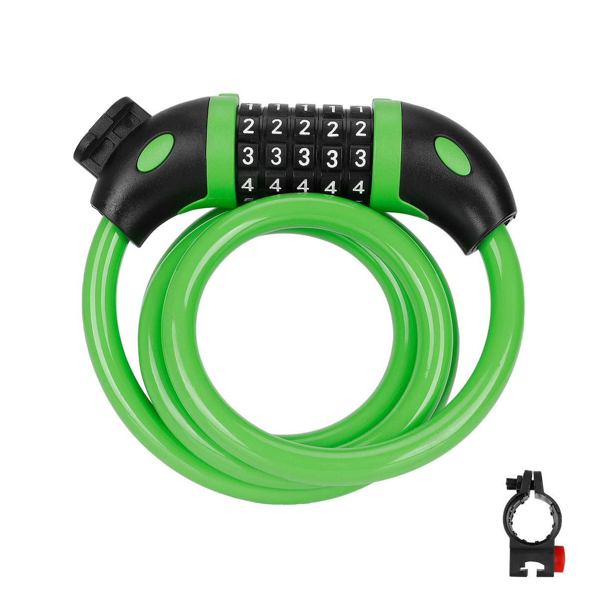 Antivol Câble à Code 5 Chiffres Vert