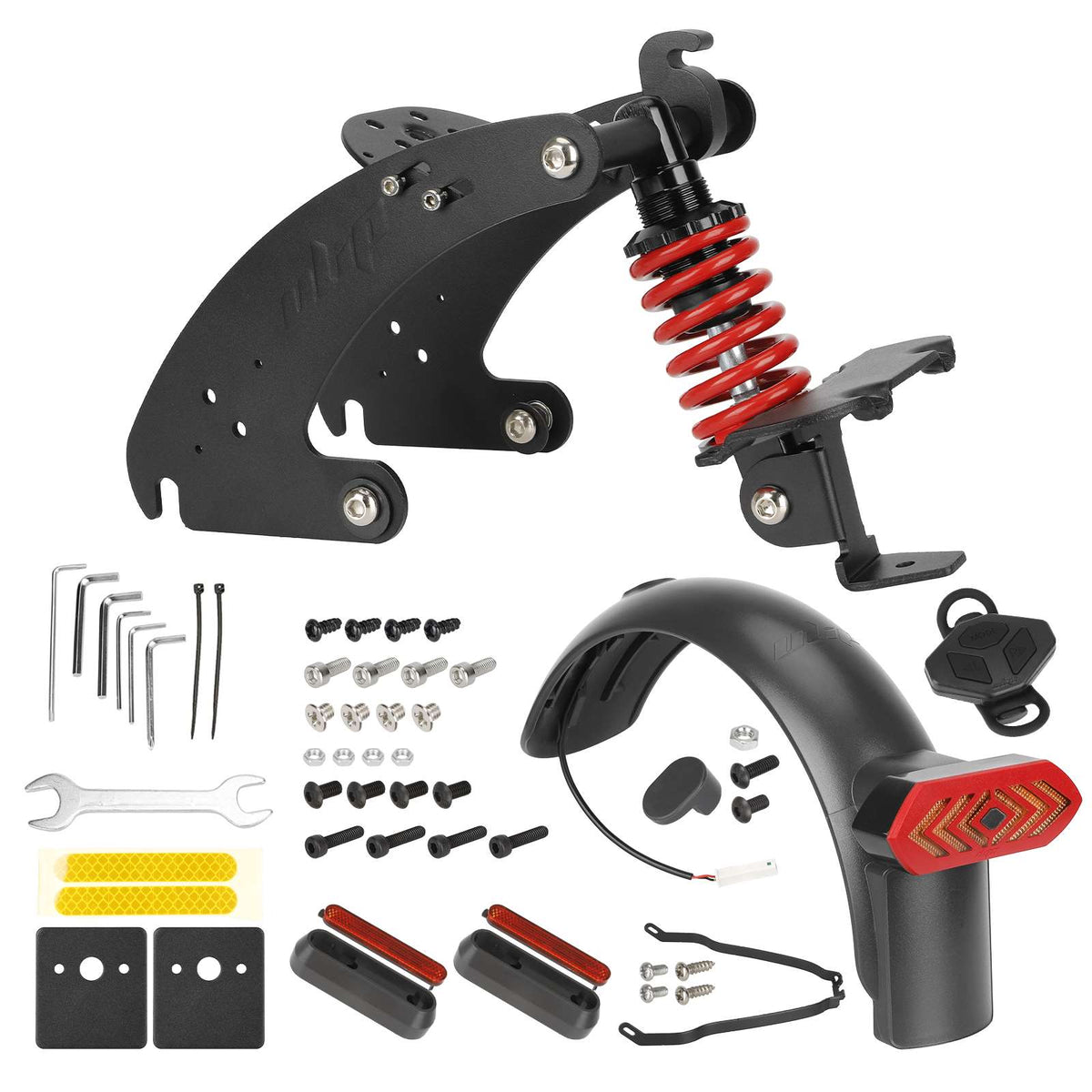 Kit Suspension Arrière V4 avec Garde-Boue, Clignotants et Support Métal Rouge