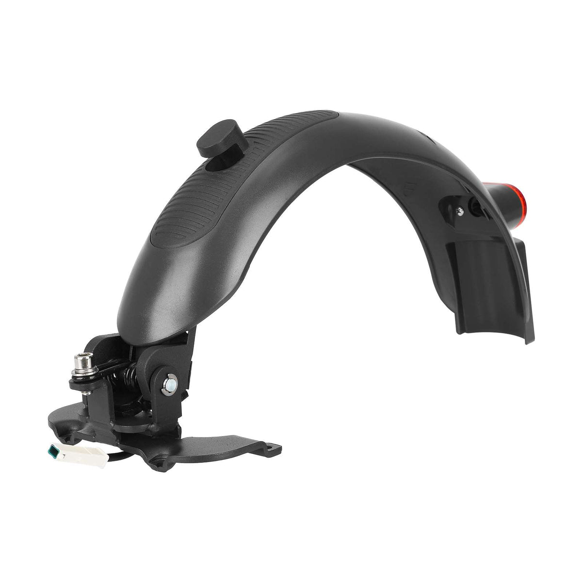 Garde-boue arrière noir pour trottinette électrique équipé d'un feu arrière et d'un support métallique