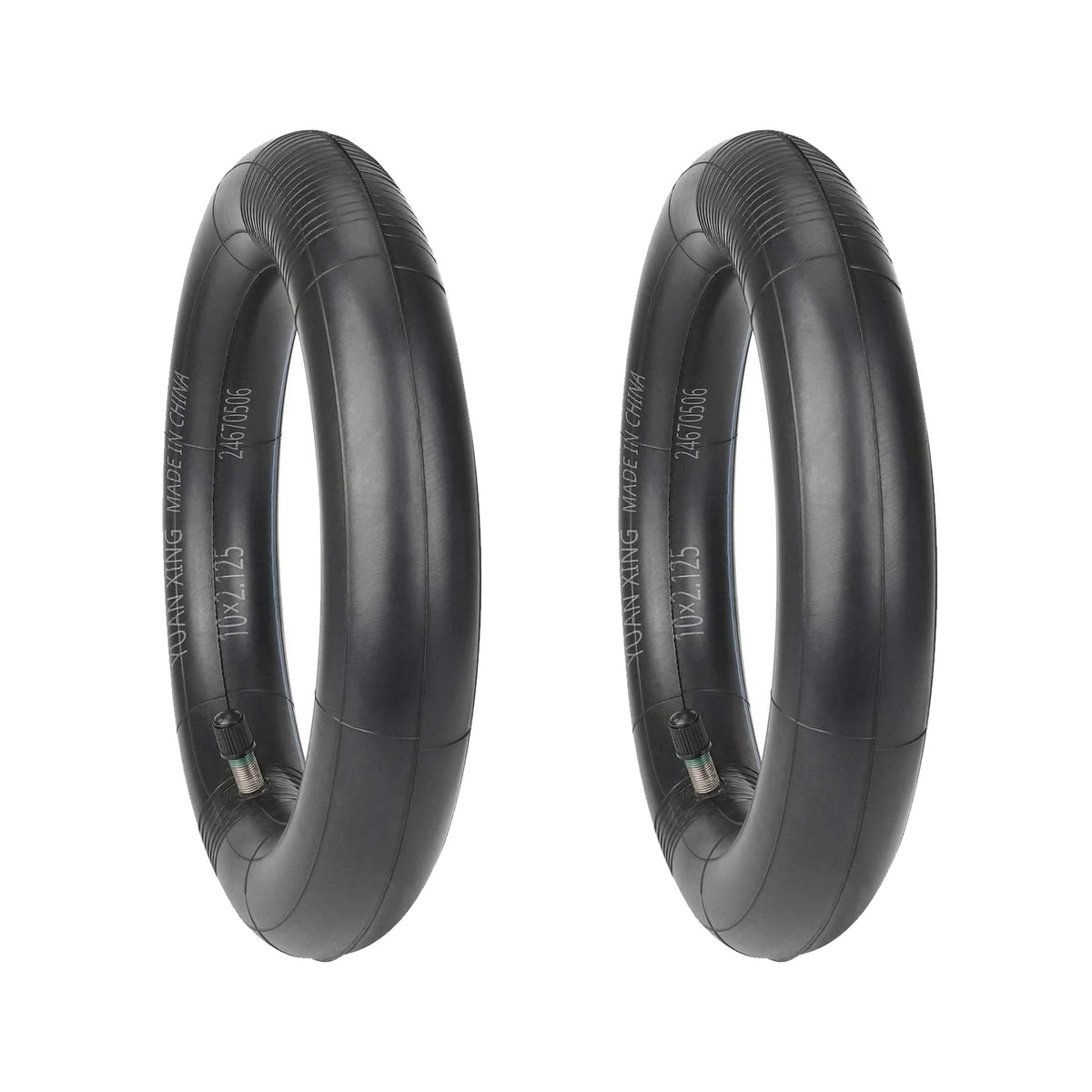 Lot de deux chambres à air Yuanxing 10x2.125 noires avec valve droite