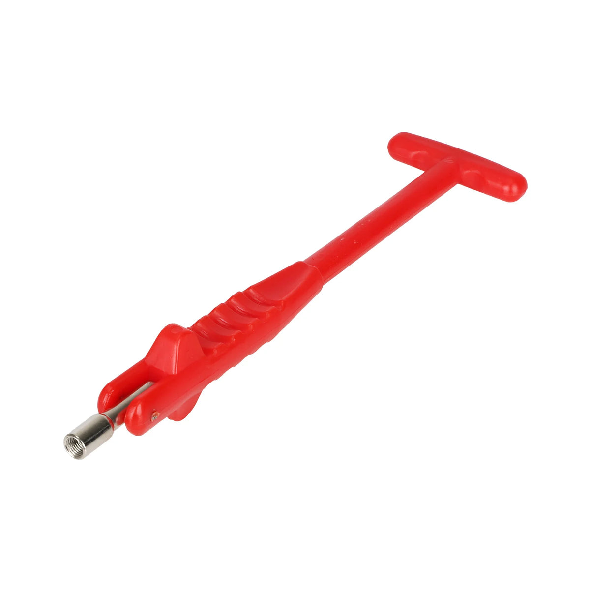 Outil tire-valve rouge en plastique avec embout métallique pour valve de trottinette