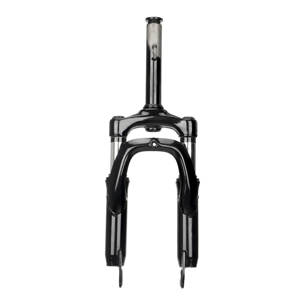 Fourche télescopique avant noire pour trottinette électrique vue de face