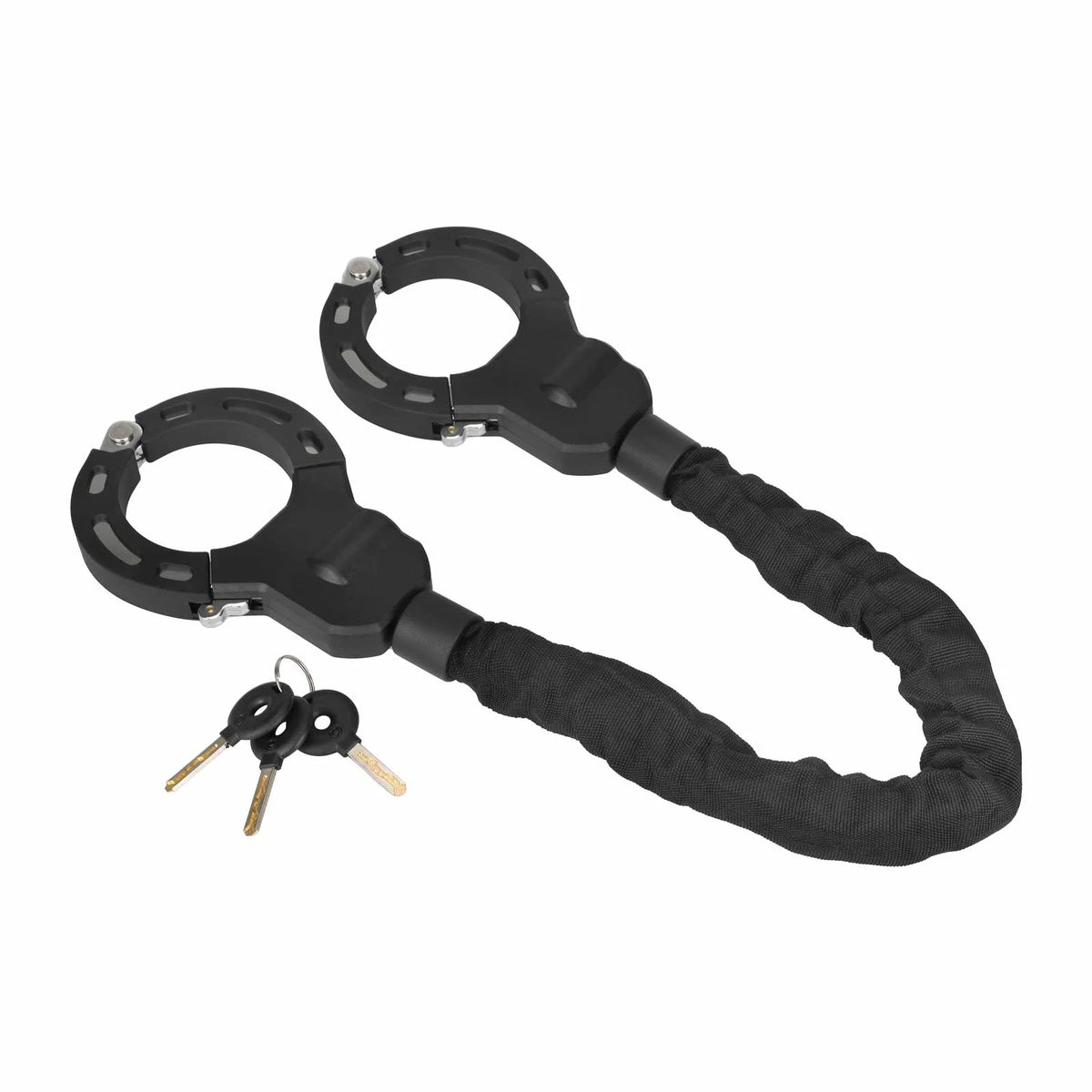 Antivol chaîne à menottes en tissu noir avec ses trois clés