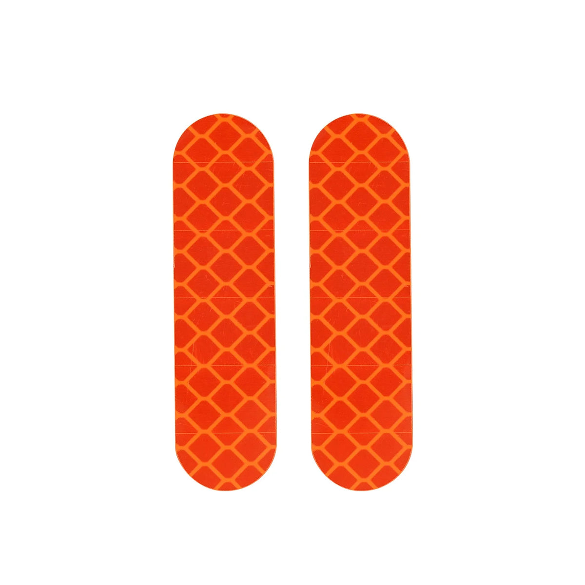 Deux stickers réfléchissants orange vus de face