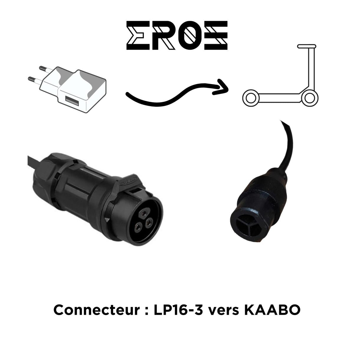 Adaptateur Universel pour Chargeur LP16 - 3 de Trottinette Électrique - Weebot