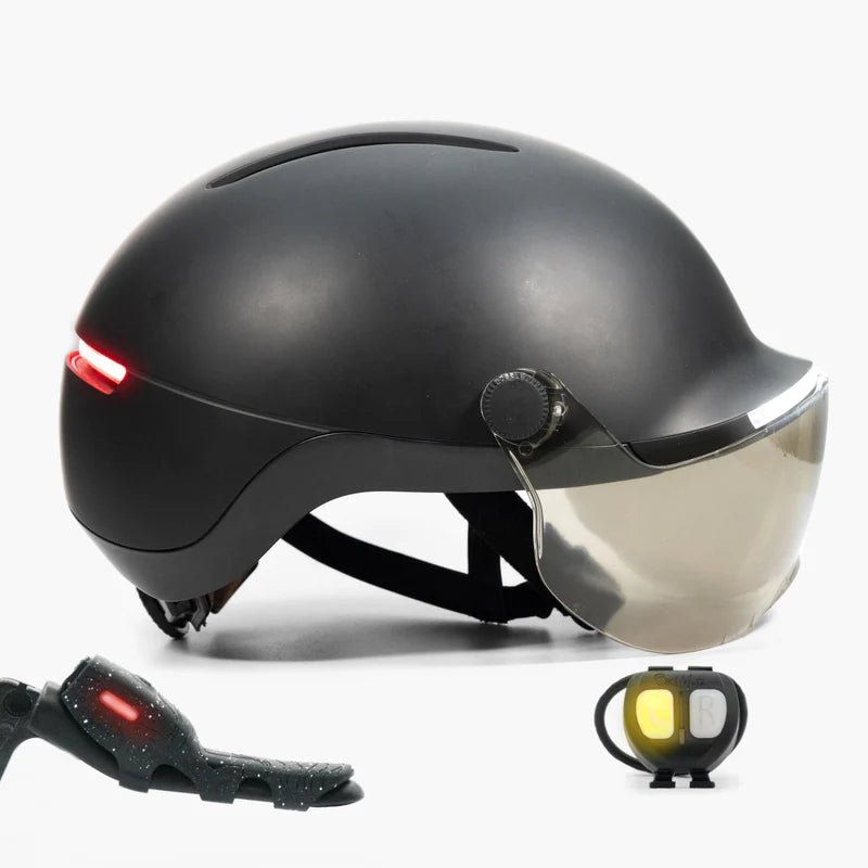Casque OVERADE LIFE Premium Slate Black Avec Visière et Feu Stop - Weebot