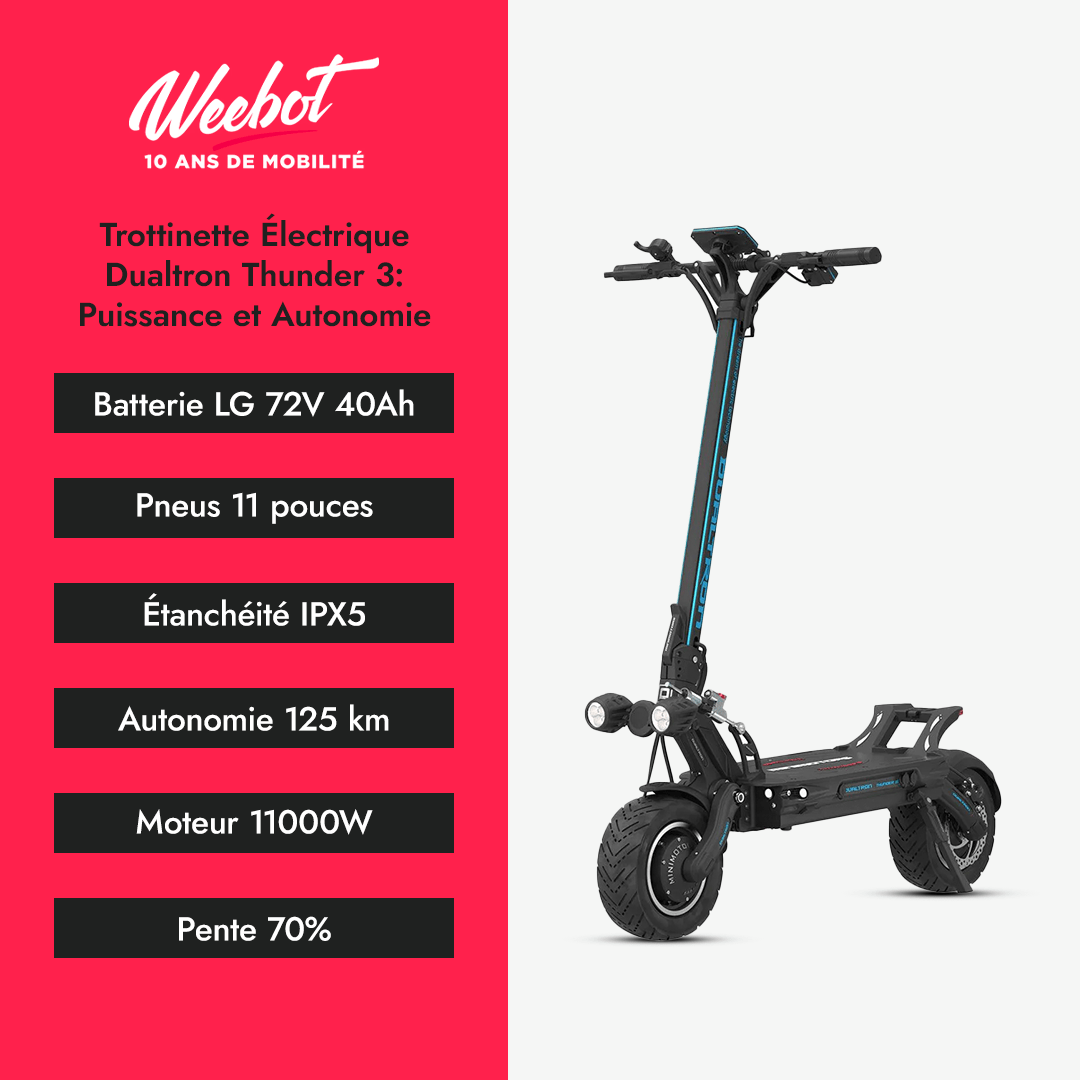 Trottinette Électrique Dualtron Thunder 3 descriptif