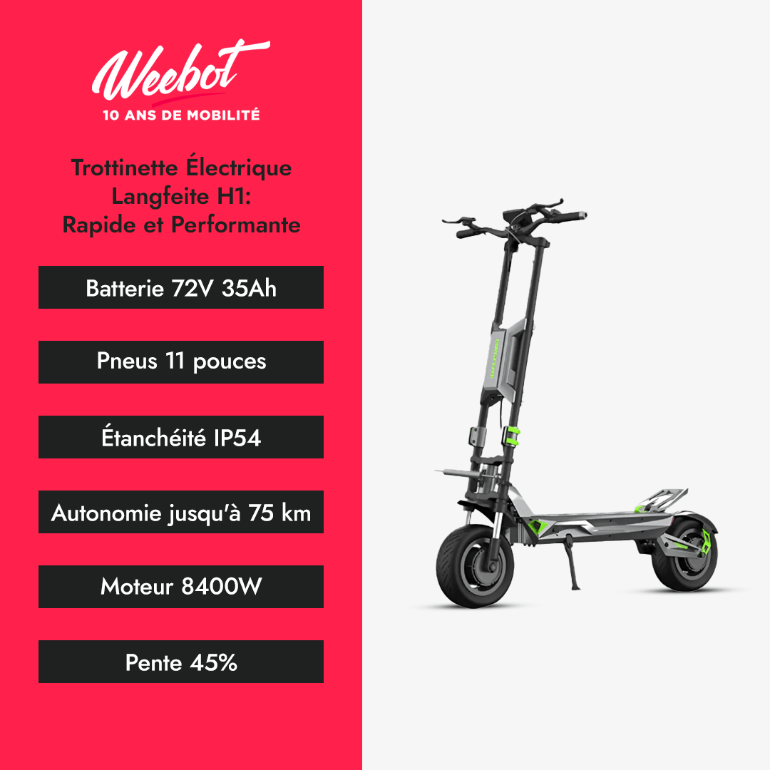 Trottinette Électrique Langfeite H1 descriptif