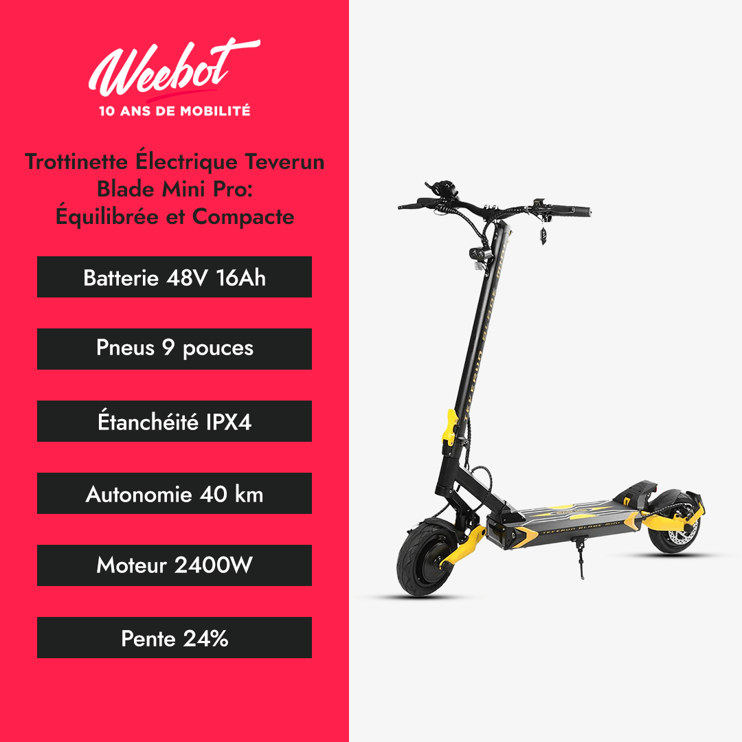 Trottinette Électrique Teverun Blade Mini Pro descriptif