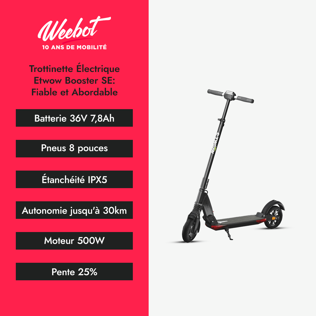 Trottinette Électrique Etwow Booster SE : Fiable et Abordable - Weebot