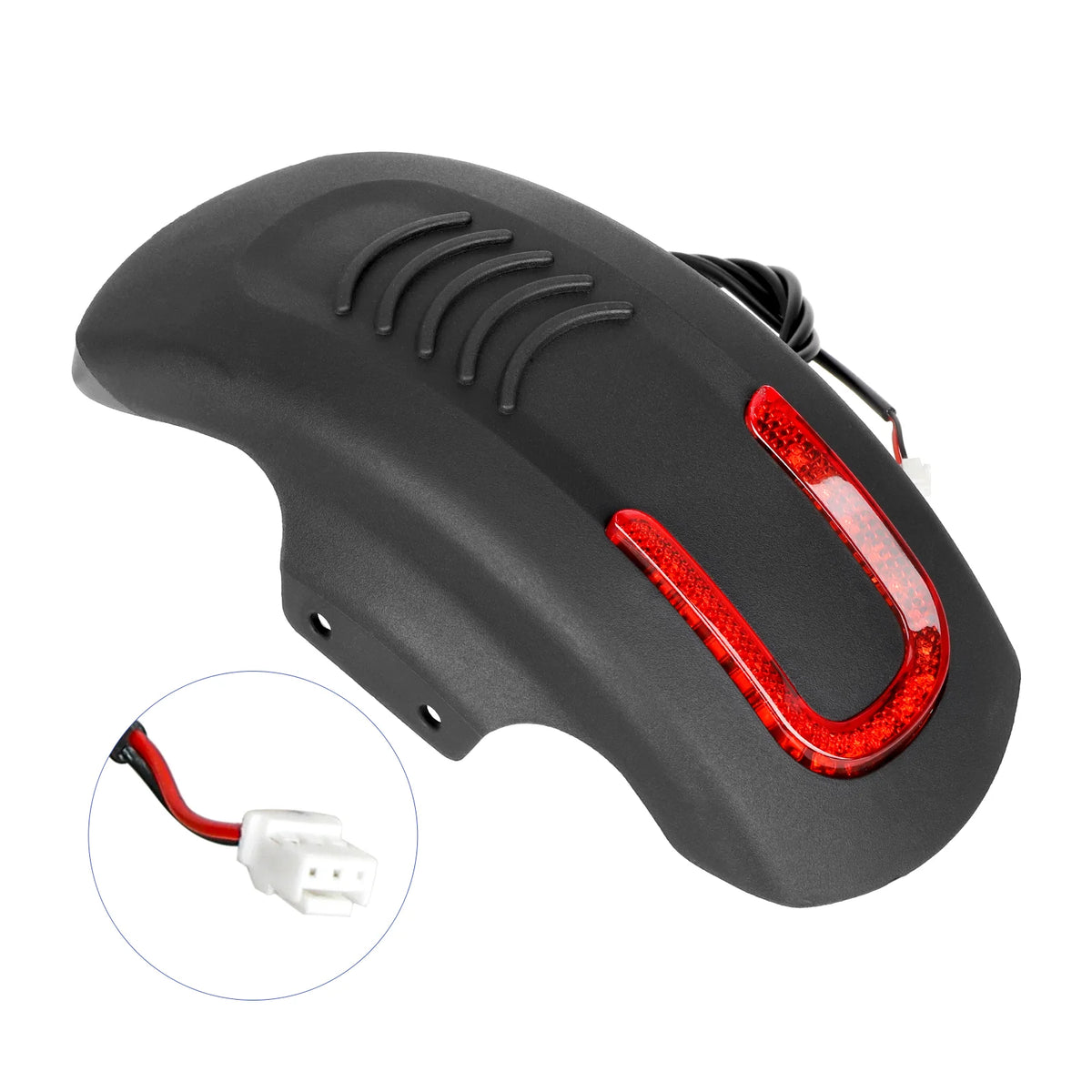Garde-boue arrière noir pour trottinette électrique avec feu arrière rouge intégré