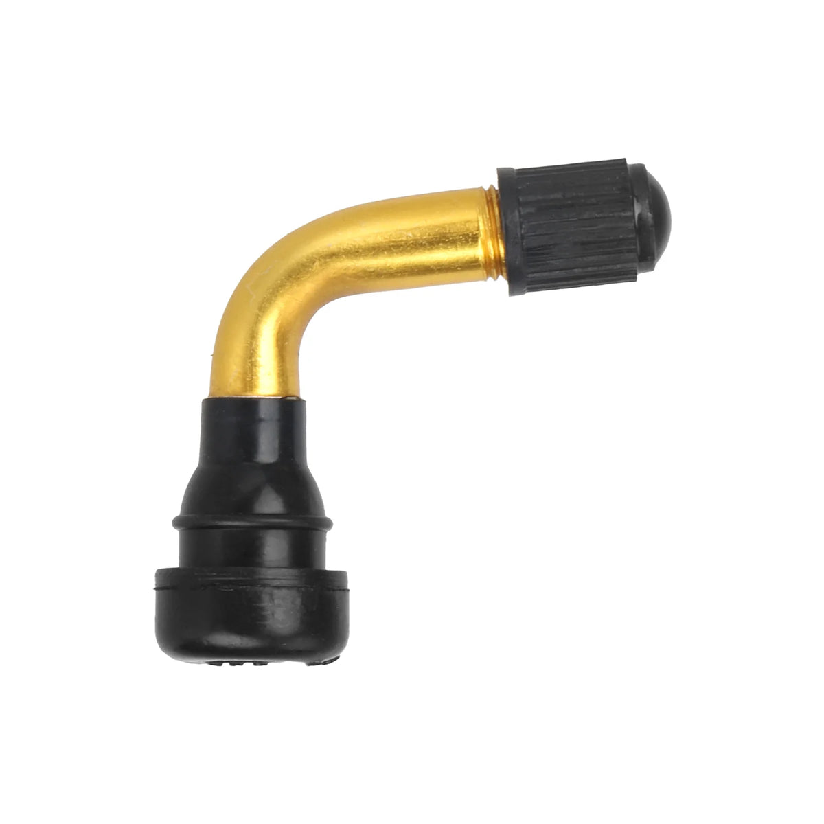 Valve tubeless coudée PVR40 dorée et noire avec bouchon pour trottinette électrique