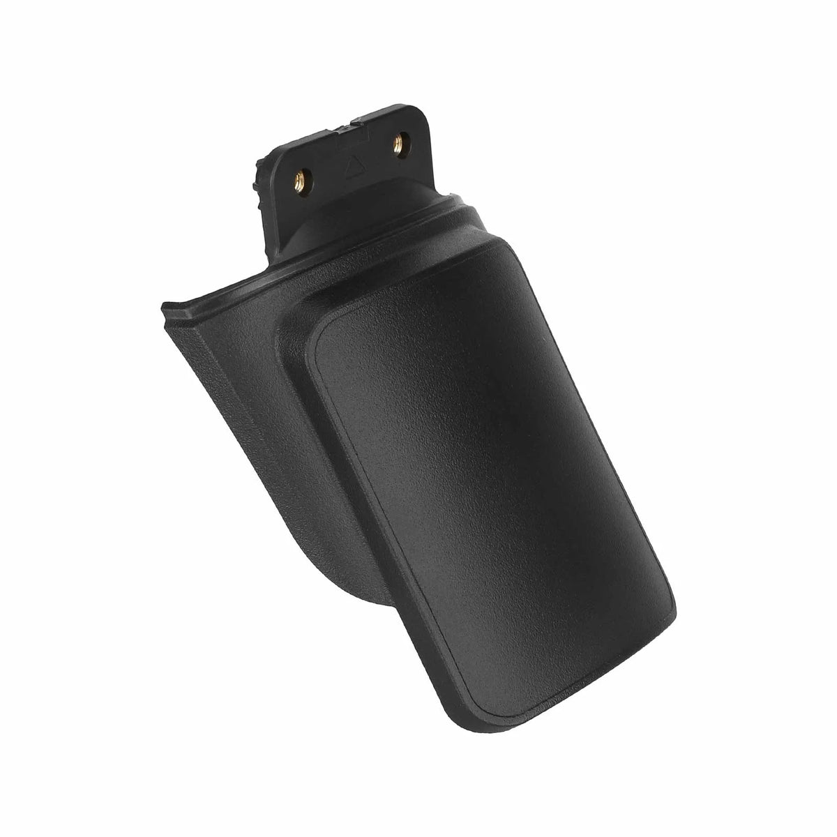 Support de plaque d'immatriculation d'origine noir vu de trois-quarts