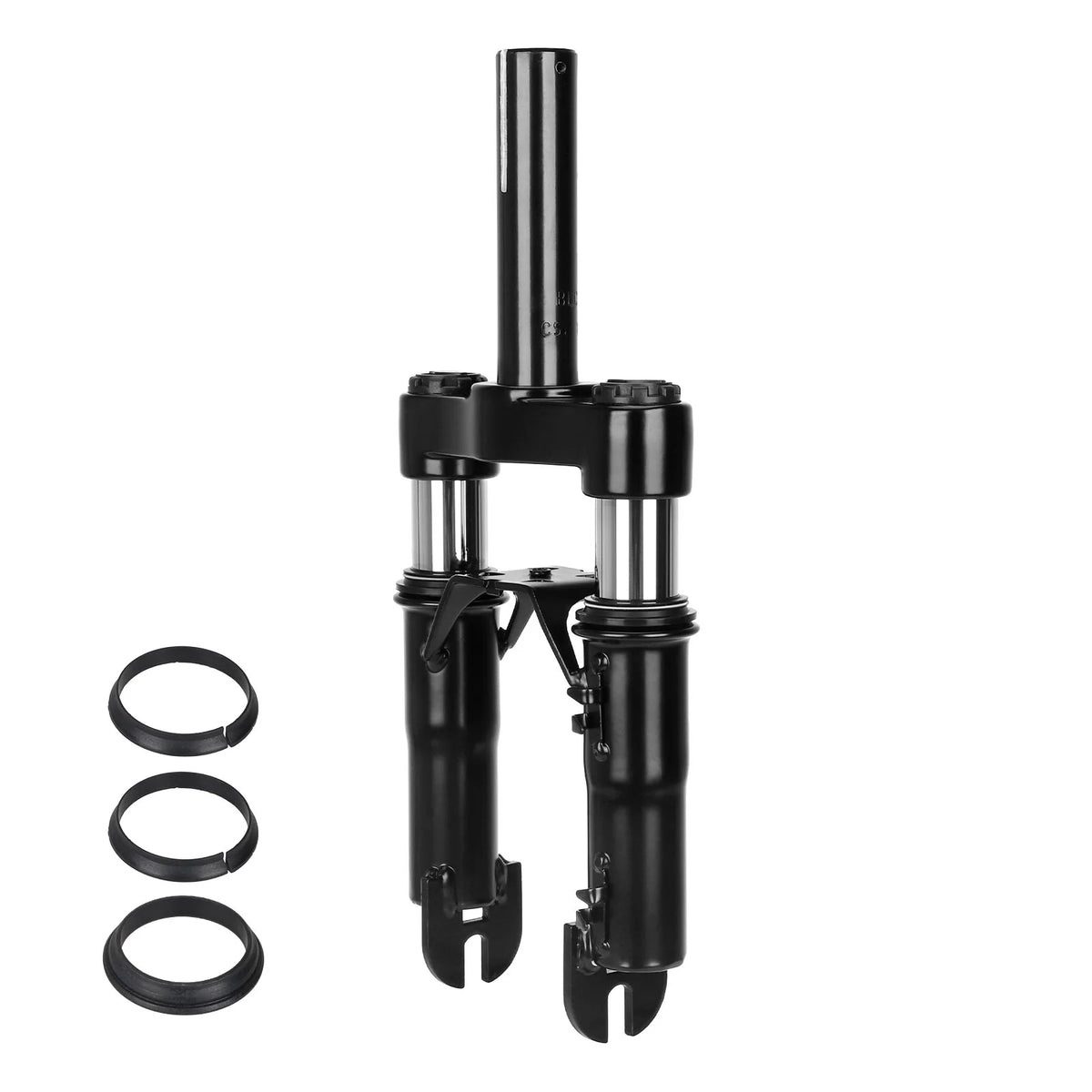 Suspension avant noire pour trottinette électrique avec bagues de guidage