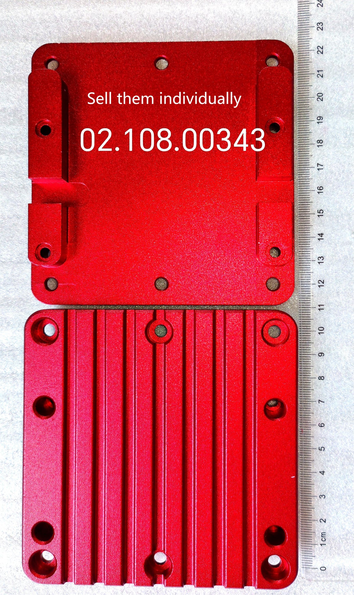 Dissipateurs thermiques rouges en aluminium pour trottinette électrique Dualtron vus de haut