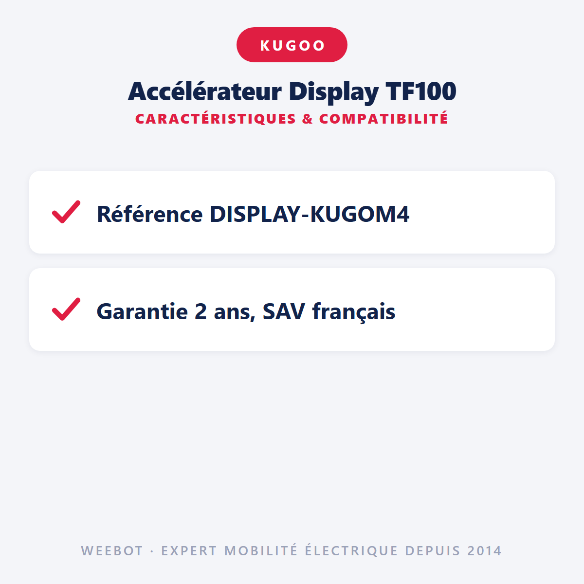 Accélérateur Display TF100 : caractéristiques et compatibilité