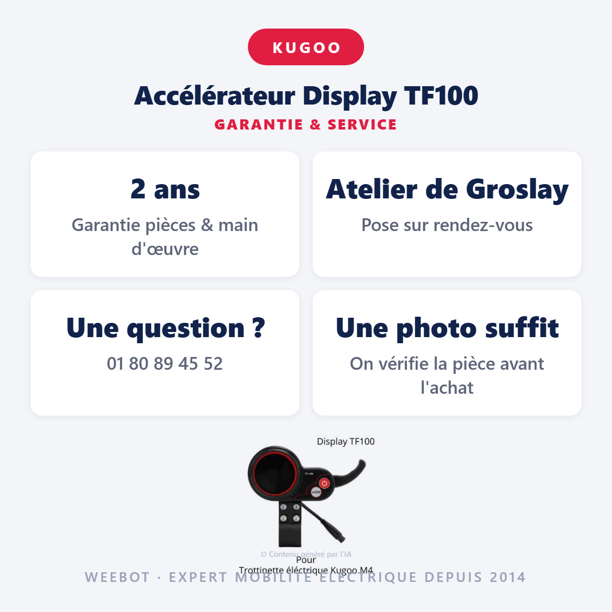 Accélérateur Display TF100 : garantie 2 ans et service après-vente