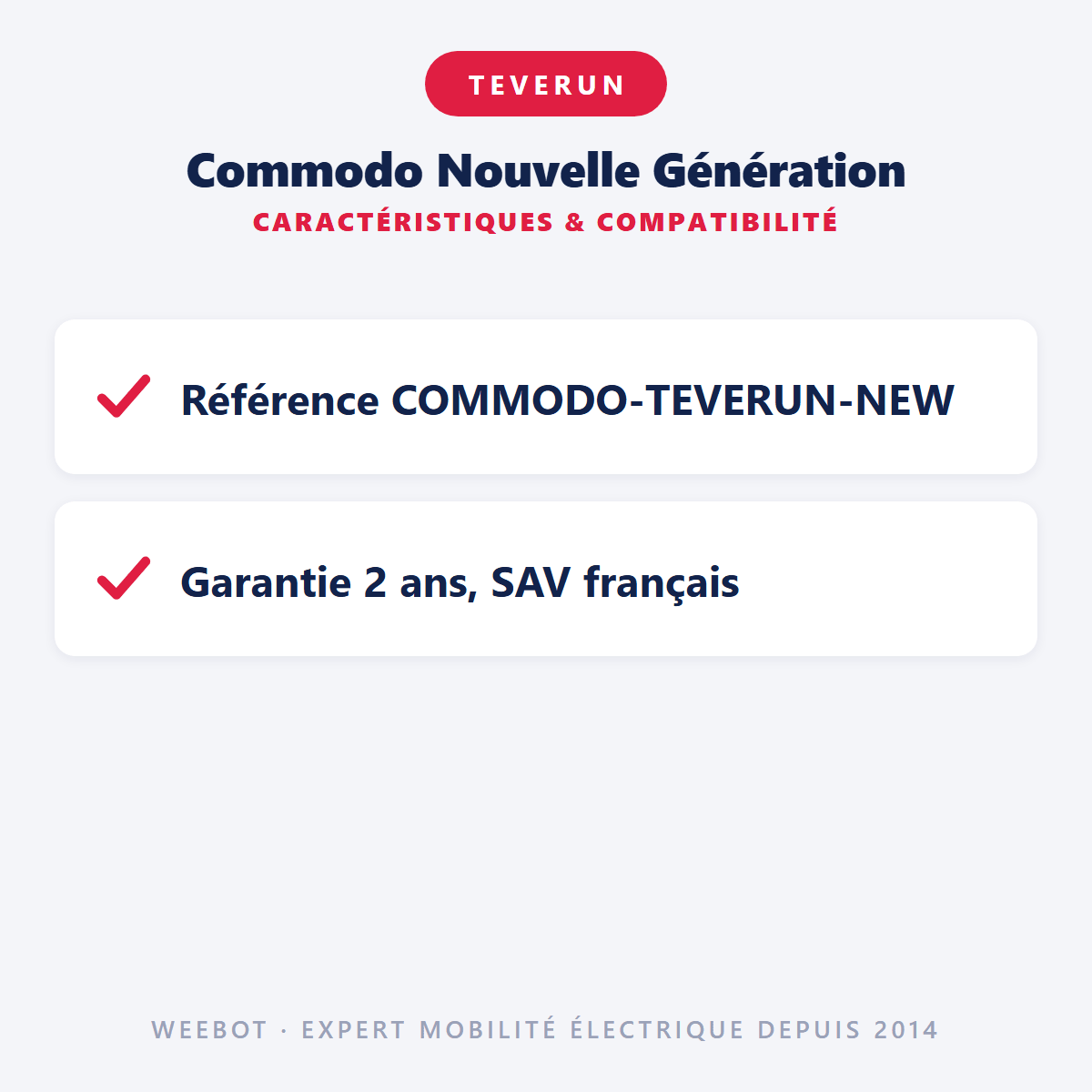 Commodo Nouvelle Génération pour Trottinette Electrique Teverun - Weebot