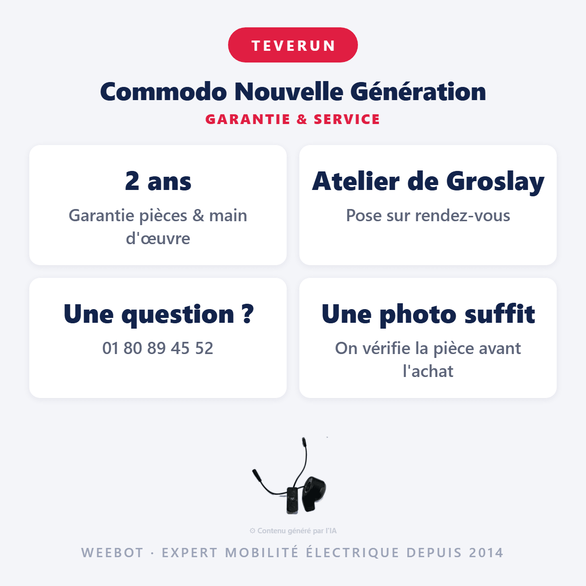 Commodo Nouvelle Génération pour Trottinette Electrique Teverun - Weebot