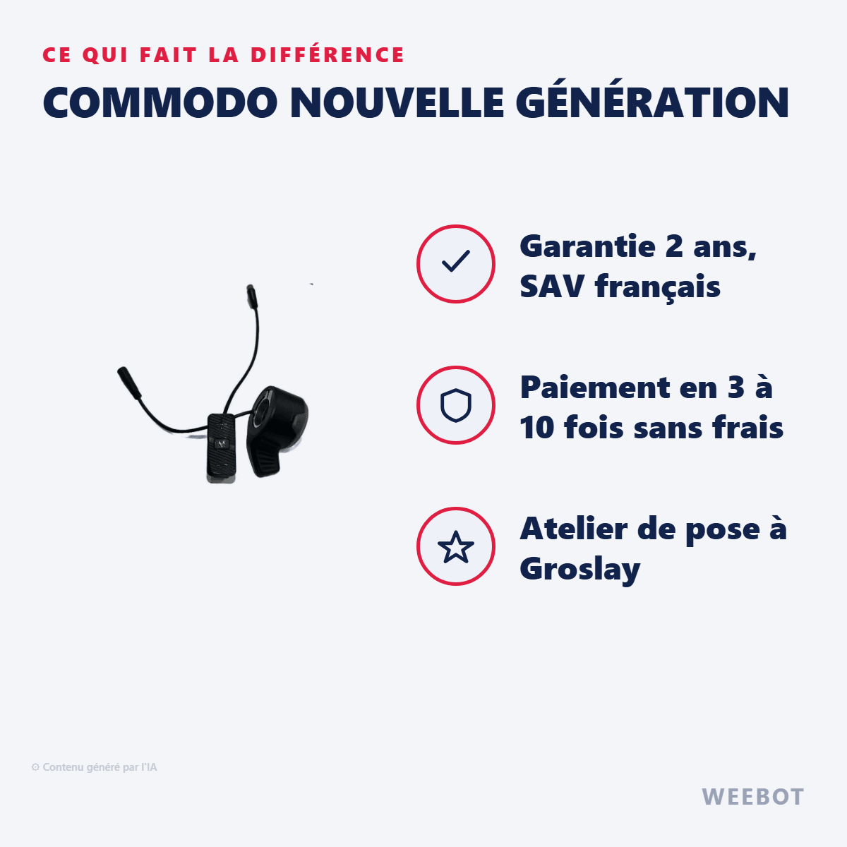 Commodo Nouvelle Génération pour Trottinette Electrique Teverun - Weebot