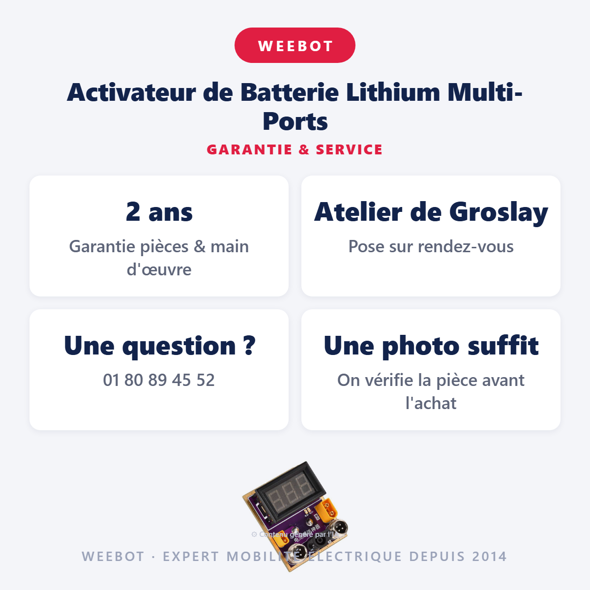 Activateur de Batterie Lithium Multi-Ports : garantie 2 ans et service après-vente
